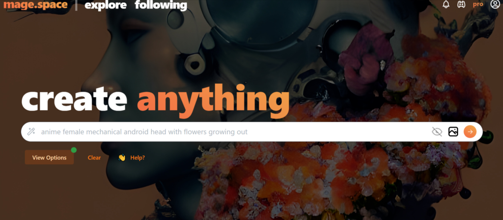 Mage.space ai art generator scrrenshot Screenshot